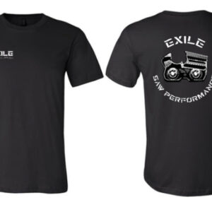 Exile performance t shirt, black with white logo 2XL