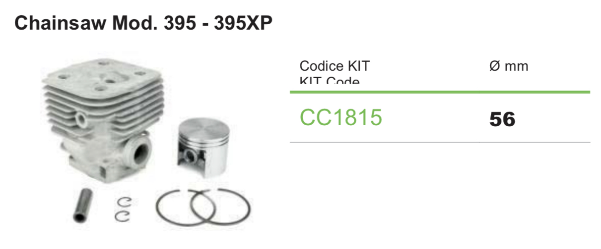 Meteor Complete cylinder kit Husqvarna 395xp