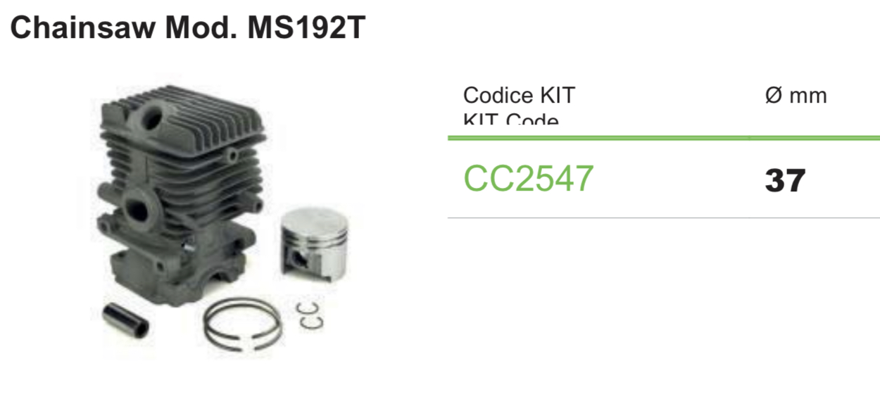 Meteor Complete cylinder kit Stihl MS192T