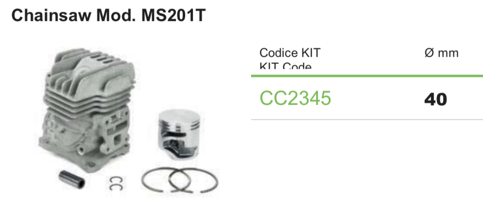 Meteor Complete cylinder kit Stihl MS201t