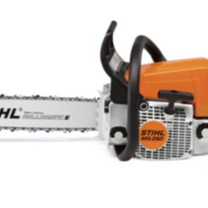 Stihl MS250 chainsaw with 18” bar, chain and scabbard