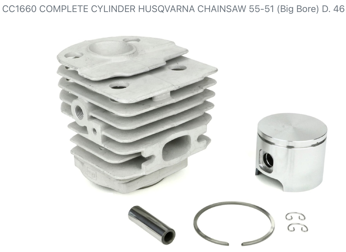 Meteor Complete cylinder kit Husqvarna 51 (big bore) and 55